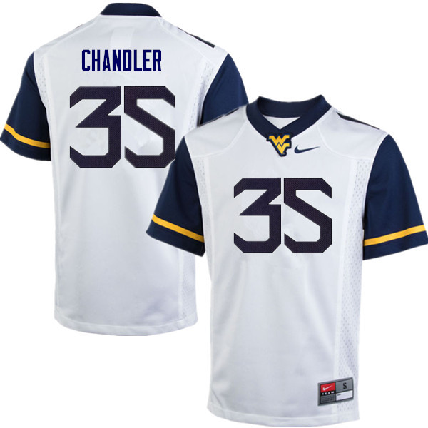 NCAA Men's Josh Chandler West Virginia Mountaineers White #35 Nike Stitched Football College Authentic Jersey RQ23Q12UX